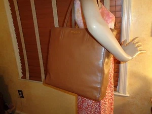 NWT MIU MIU PRADA R1914S Vitello Soft LT. BROWN Leather Shopper TOTE DUSTBAG - Picture 1 of 9
