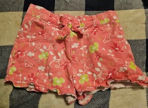 Disney Girls Pink and Green Floral Pull On Shorts Size 8 - Picture 1 of 9