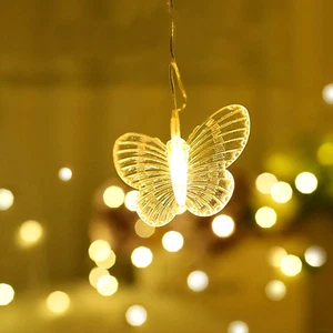 Butterfly Curtain Lights, 13Ft 96 LED USB Window Fairy Lights 16 Butterflies ... - Picture 1 of 7