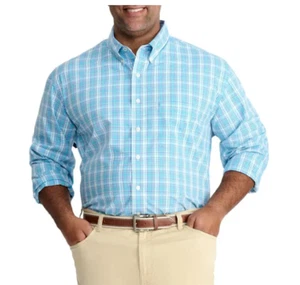 IZOD Performance Comfort Woven Plaid Button Down L/S SHIRT  2X 3X 2XLT 3XLT  NWT - Picture 1 of 10