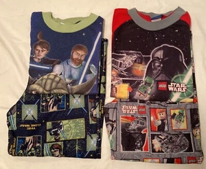 Lot Of 2 Star Wars Long Sleeve Pajama Sets Size Medium - 1 Clone Wars & 1 Lego - Picture 1 of 7
