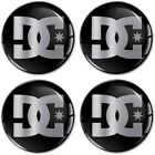 4 x 50mm 3D Stickers Alloy Wheel Centre Cap Car Decals DC Logo Badge Black