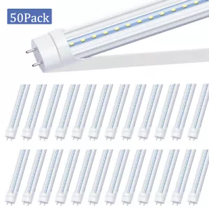 50 Pack 22W T8 4FT G13 2 Pin Led Tube Light Bulbs 4Foot Led Shop Light 6000K - Picture 1 of 14