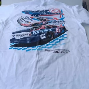 Vintage Vtg Y2K 2000 NASCAR Mark Martin Valvoline Graphic Beefy T-Shirt L White - Picture 1 of 15