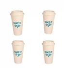 4 sets of 17oz Reusable Travel Coffee Cups and Lids, Dishwasher & Microwave Safe