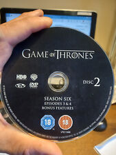 Game Of Thrones DVD Season 6 Dvd Disk number 2 Only ! Episode  3&4 VGC
