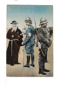 Italian Red Cross Soldier w/ Soldier & Priest Tripoli Postcard 2648 - Picture 1 of 2