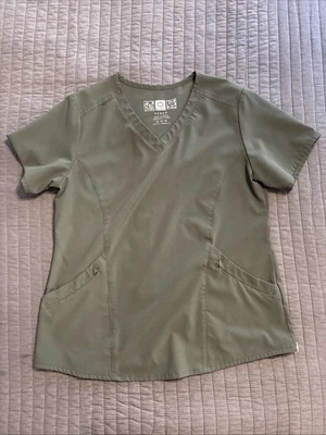 Blusa Médica WonderWink Para Mujer Verde Oliva Talla M Ajuste Moderno Elastizada Cuello en V Bolsillos Foto 1 de 4