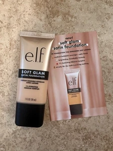 E.L.F. Base satinada Soft Glam 21 maquillaje de cobertura media neutra ligera 1 oz - Imagen 1 de 4