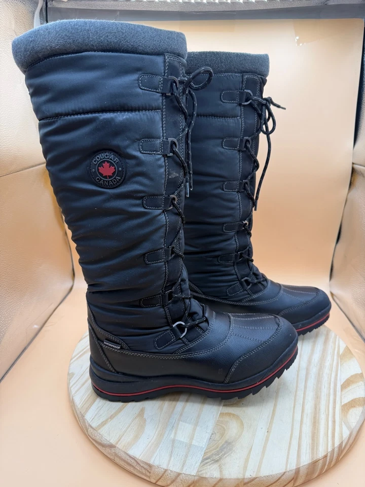Cougar Canada Canuck Winter Boots Women's Sz 10M Black Faux Fur Waterproof - Image 1 of 4