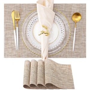 Placemats Set of 4 Washable Indoor/Outdoor Vinyl Place Mats for Dining Table ... - Picture 1 of 7