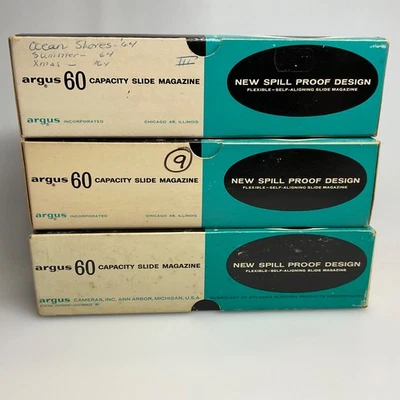 Lot of 3 Argus Slide Magazine- 60 Slide Capacity- No. 587 - Image 1 of 4