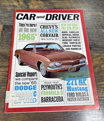 Car And Driver Magazines 1964, Corvair, Barracuda, Mustang Foto 1 de 4
