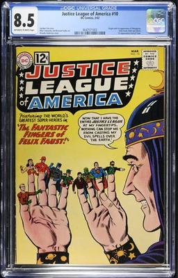 JUSTICE LEAGUE OF AMERICA #10 CGC 8.5 OW/WP 1ST ABNEGEZAR FELIX FAUST LORD TIME - Image 1 of 2
