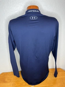 Herren Under Armour Cold Gear L/S Athletic Mock Shirt Large L - Navy - Fitted - Bild 1 von 5