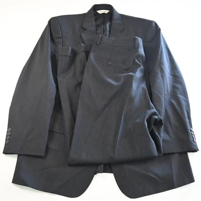 Pronto Uomo 44R 38x30 Gris Carbón 100% Lana Hombre Chaqueta Pantalones Traje Foto 1 de 4