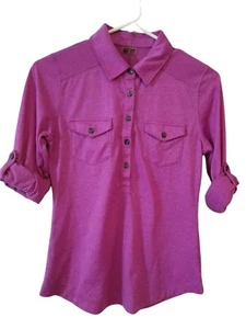 Camisa Polo Henley de Rugby Manga Larga Púrpura Marmot Para Mujer Talla XS PIT TO PIT 16 IN - Imagen 1 de 4