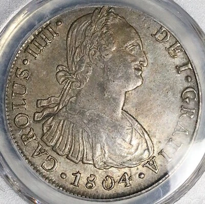 1804 PCGS  AU 53 Peru 8 Reales Charles IV Colonial Spain Silver Coin (25041903C) - Image 1 of 4