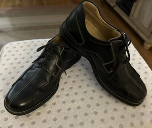 Men's Shoes Size 9 M Black Leather Lace Up Johnston & Murphy Made in Brazil - Picture 1 of 6