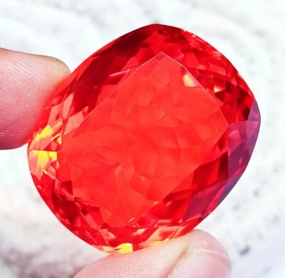 81.90 Ct Cushion Shape Orange Topaz Certified Loose Gemstone With Free Gift - Image 1 of 4