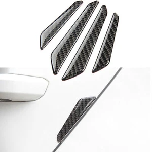 Universal Fit Carbon Fiber Car Door Side Edge Guard Protection Trim Stickers 4x - Picture 1 of 12