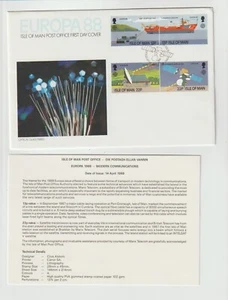 1988 Europa CEPT Communication Isle of Man offiical FDC - Picture 1 of 1