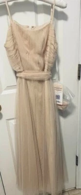 REVELRY Jrs Rosalie Tulle Convertble Dress, Champagne, Size J14 NWT - Image 1 of 3