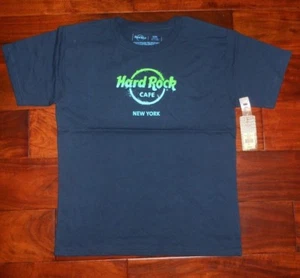 Hard Rock (YOUTHS) NYC Neon Classic logo Navy blue T-Shirt - NWT - Picture 1 of 5