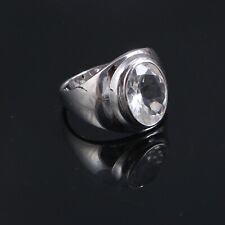 Natural White topaz Gemstone with 925 Sterling silver Ring for Men's #J890