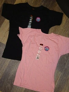 2 women's shirts t-shirt black & pink SMALL ~ Russell combed cotton Members mark - Picture 1 of 4
