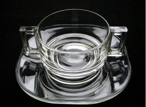 Joe Colombo, Arno, Italy, Clear glass soup bowl and base plate - Picture 1 of 4