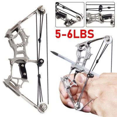 6" Mini Compound Bow Kit Arrows Target Shooting Archery Gift Pocket Bow 5-6LBS