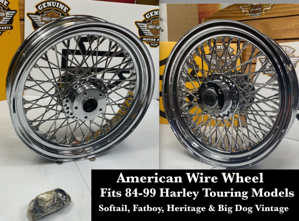 16 X 3 Harley Touring Big Dog Frente Traseira Raio Fio Lased Raio Rodas Aros - Imagem 1 de 4