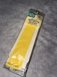 Diadema Banda Deportiva Boucle Vintage NOS Años 80 Amarillo 1982 2149 Nylon - Imagen 1 de 4