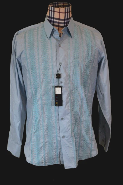 Мужская хлопковая итальянская модная рубашка с художественным дизайном Tulliano средний размер  - Изображение 1 из 4