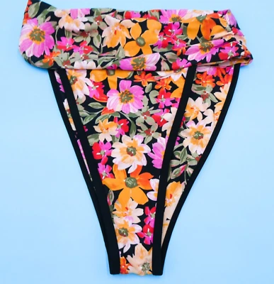 Parte inferior de bikini brasileña con volantes de cintura alta forrada floral For Love & Lemons XS arte Foto 1 de 4