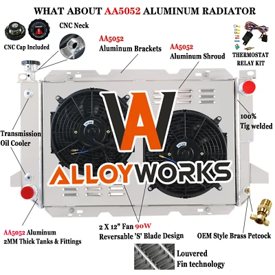 4 Row Radiator Shroud Fan Relay For 1985-1997 1988 Ford Bronco F150 F250 F350 V8 - Изображение 1 из 4