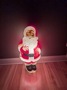 Vintage 30" Grand Venture Christmas Santa Claus Blow Mold Candy Cane - Picture 1 of 10
