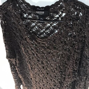 Maglione all'uncinetto da donna marrone firma parigina taglia 2X - Foto 1 di 5