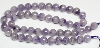 15" ametista natural lisa 50 bolas contas 8 mm redondo pedra preciosa feita à mão - Imagem 1 de 4