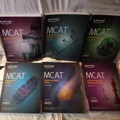 (6) Kaplan MCAT Review, 6th Ed Chem, Biology, Physics, Behavior, Critic, Biochem - Image 1 of 4