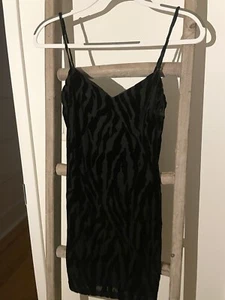 NEW Mango Womens Black Velvet Mini Dress Sleeveless Size Small - Picture 1 of 6