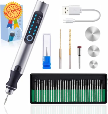 USB Rechargeable Engraving Pen with 35 Bits, Electric Rotary Tool for Metal/Wood - image 1 of 4