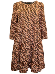 Ex-Seasalt Dress Ripple Geranium Chestnut HERON DIP Tiered Jersey Szs 8 10 12 14 - Picture 1 of 4
