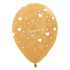 Engagement Party Decorations Balloons x 6 Gold For Engaged Arch Helium Quality - Picture 1 of 1