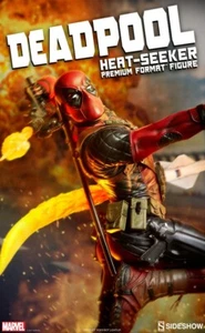 SIDESHOW EXCLUSIVE 1/4 DEADPOOL HEAT-SEEKER STATUE Figure NIB IN BROWN SHIPPER - Picture 1 of 8