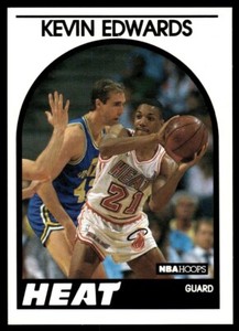 1989-90 Hoops Kevin Edwards Rookie Miami Heat #41