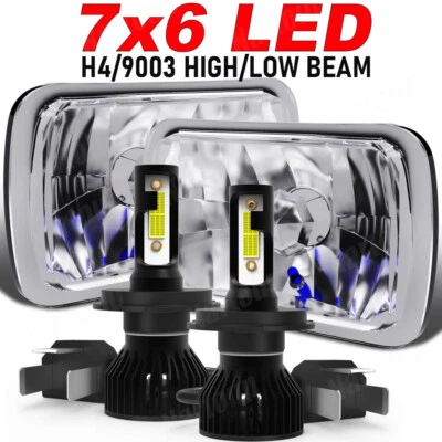 DOT Approved Pair 5x7 7x6 LED Headlights With H4 Fits Ford F650 F750 L9000 F 250 - Image 1 of 4