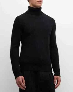 Suéter de cuello alto con cable Neiman Marcus para hombre $575 | Negro | L - Imagen 1 de 12