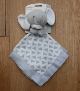 Carter's Baby Security Blanket ~ Elephant ~ Gray & White ~ - Picture 1 of 3